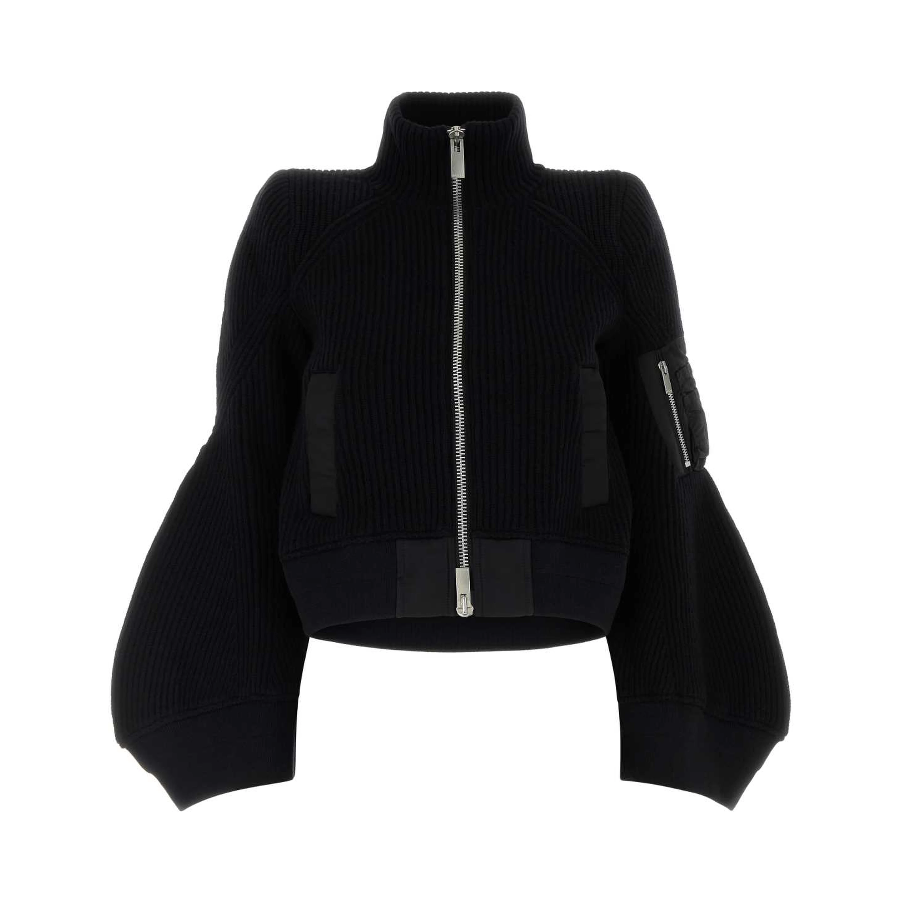 NYLON TWILL X WOOL KNIT BLOUSON