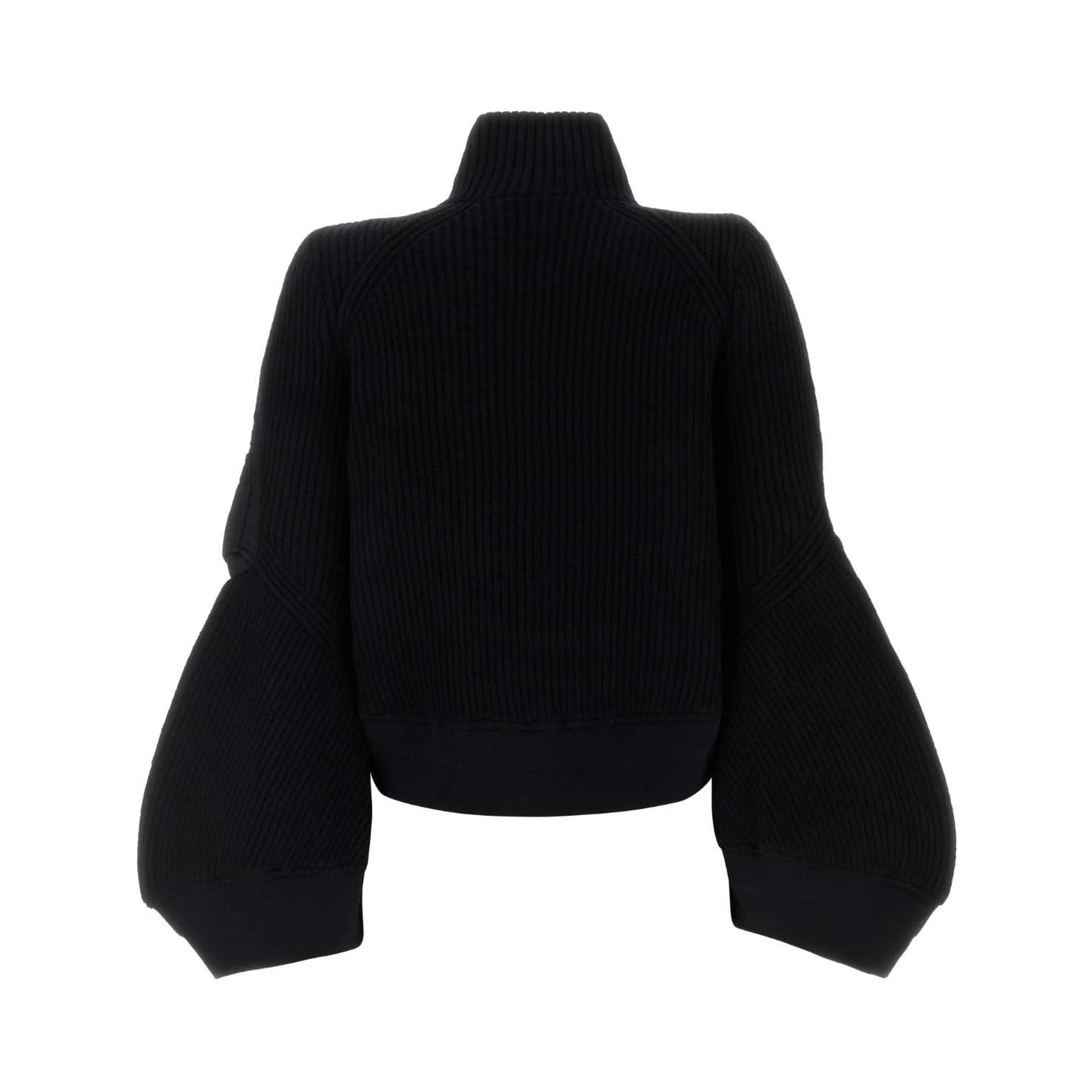 NYLON TWILL X WOOL KNIT BLOUSON