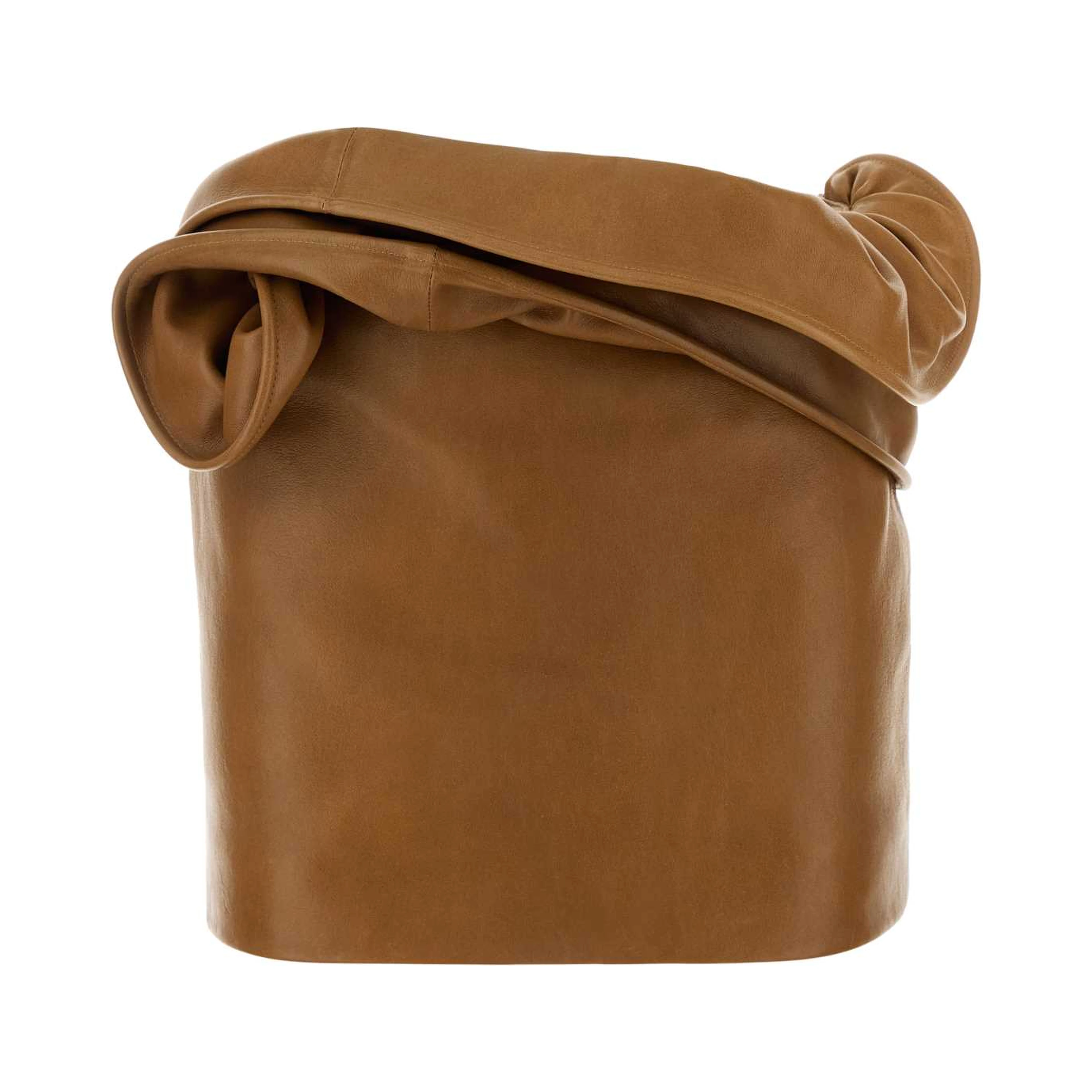 SS26 LEATHER 12 SKIRT CAMEL