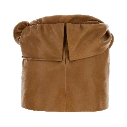 SS26 LEATHER 12 SKIRT CAMEL