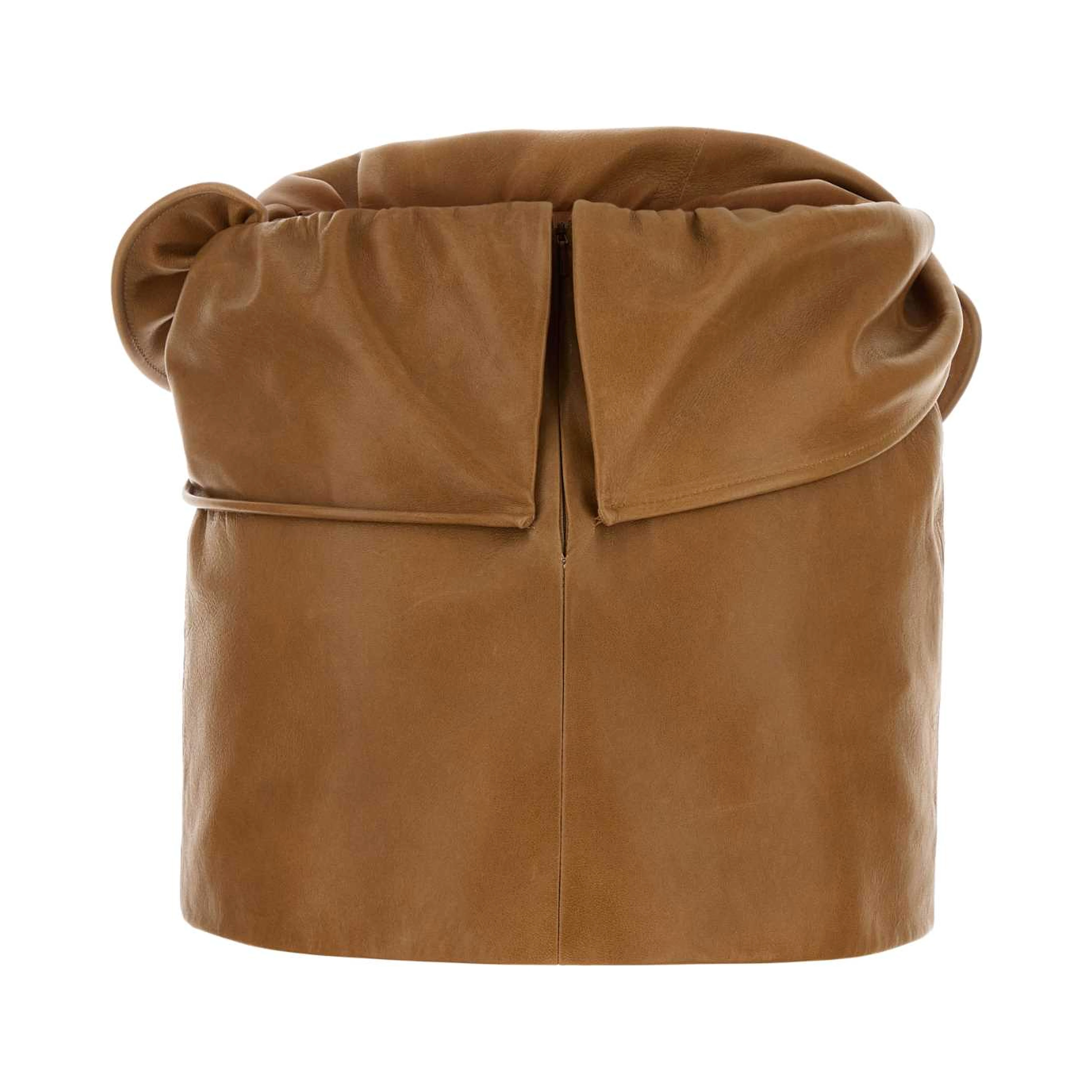 SS26 LEATHER 12 SKIRT CAMEL