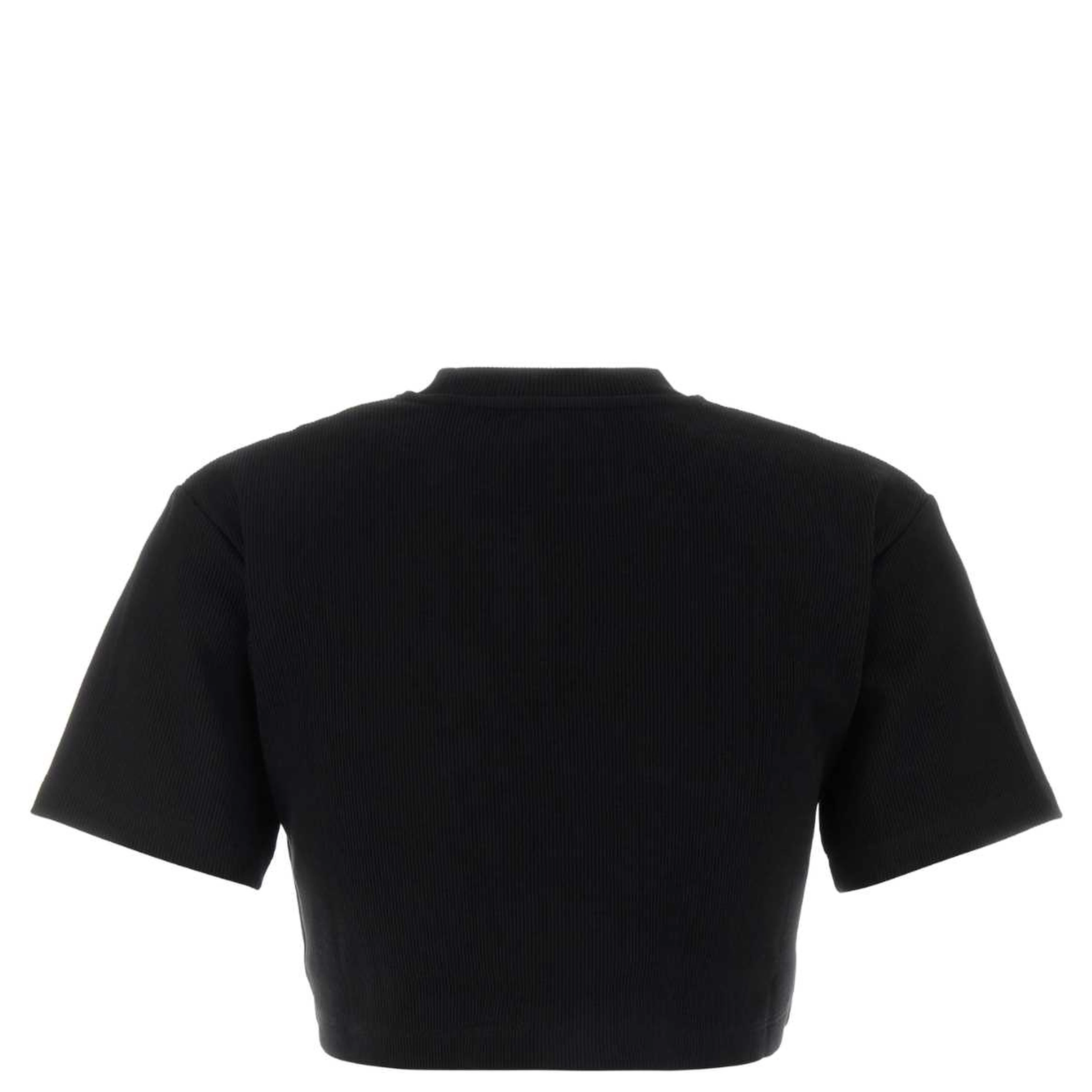 OFF STAMP RIB CROPPED TEE  BLACK
