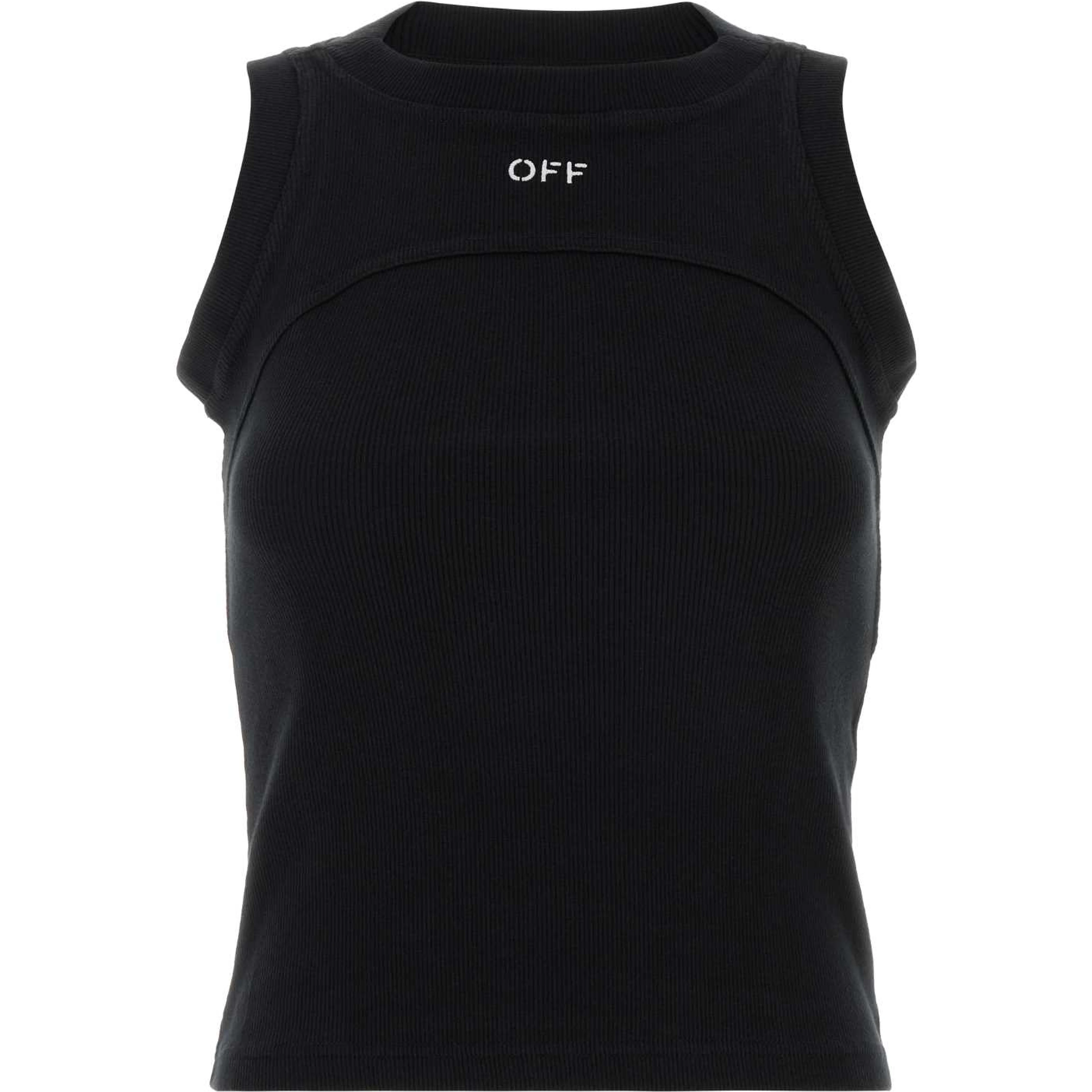 off stamp rib round tank top