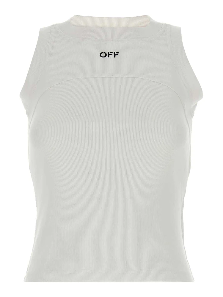 off stamp rib round tank top