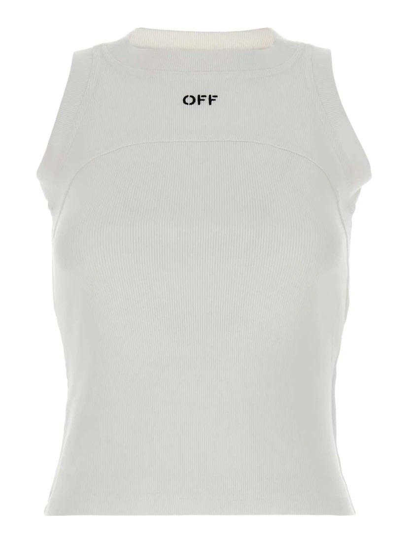 off stamp rib round tank top