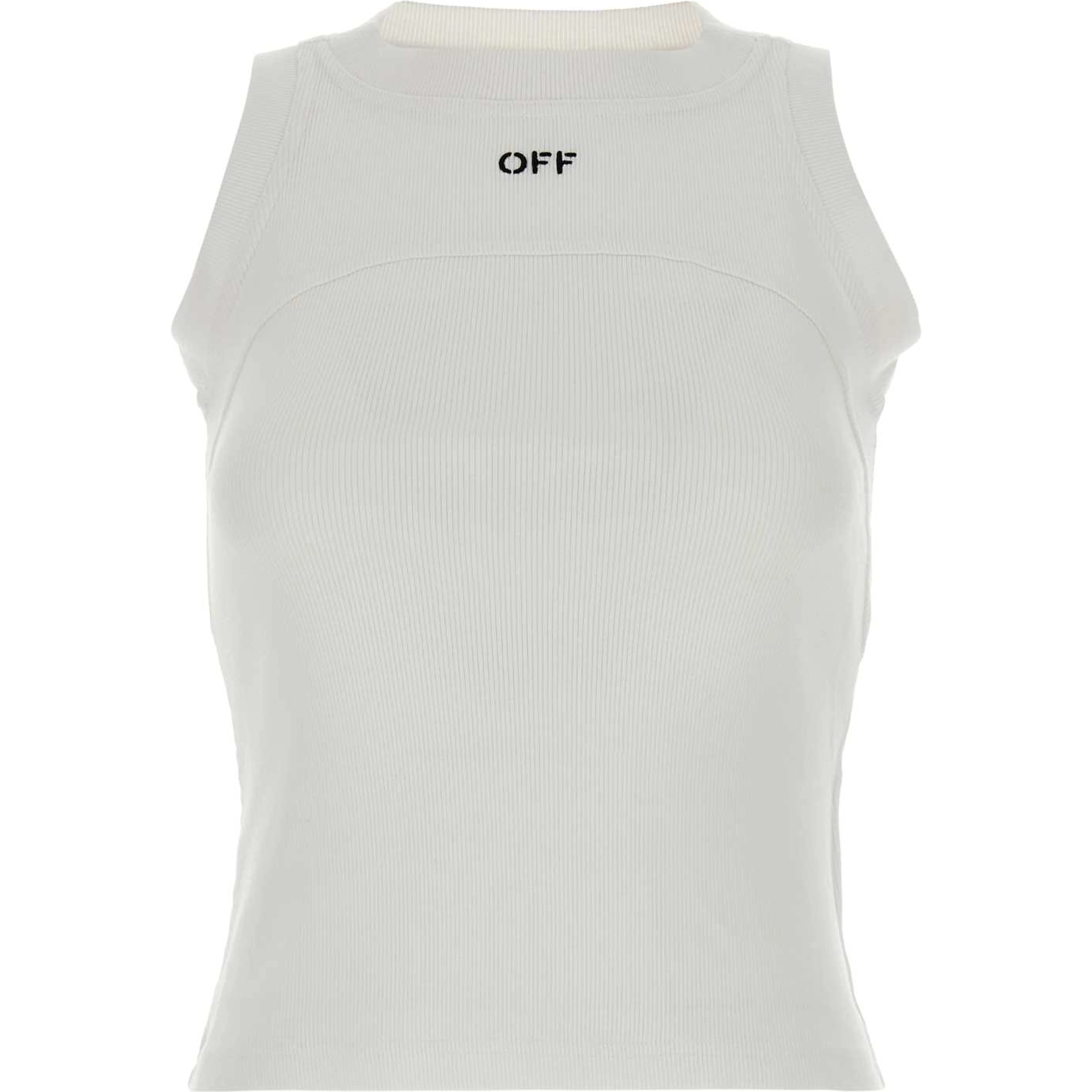 off stamp rib round tank top