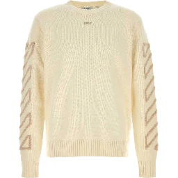 DIAG ARROW FUZZY KNIT CREWNECK