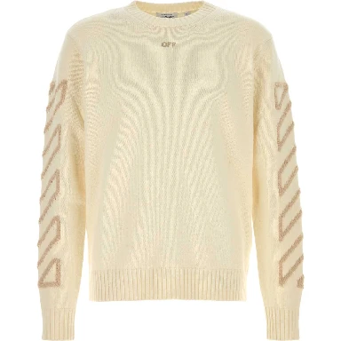 DIAG ARROW FUZZY KNIT CREWNECK