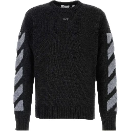 DIAG FUZZY KNIT CREWNECK