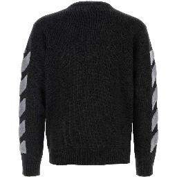 DIAG FUZZY KNIT CREWNECK