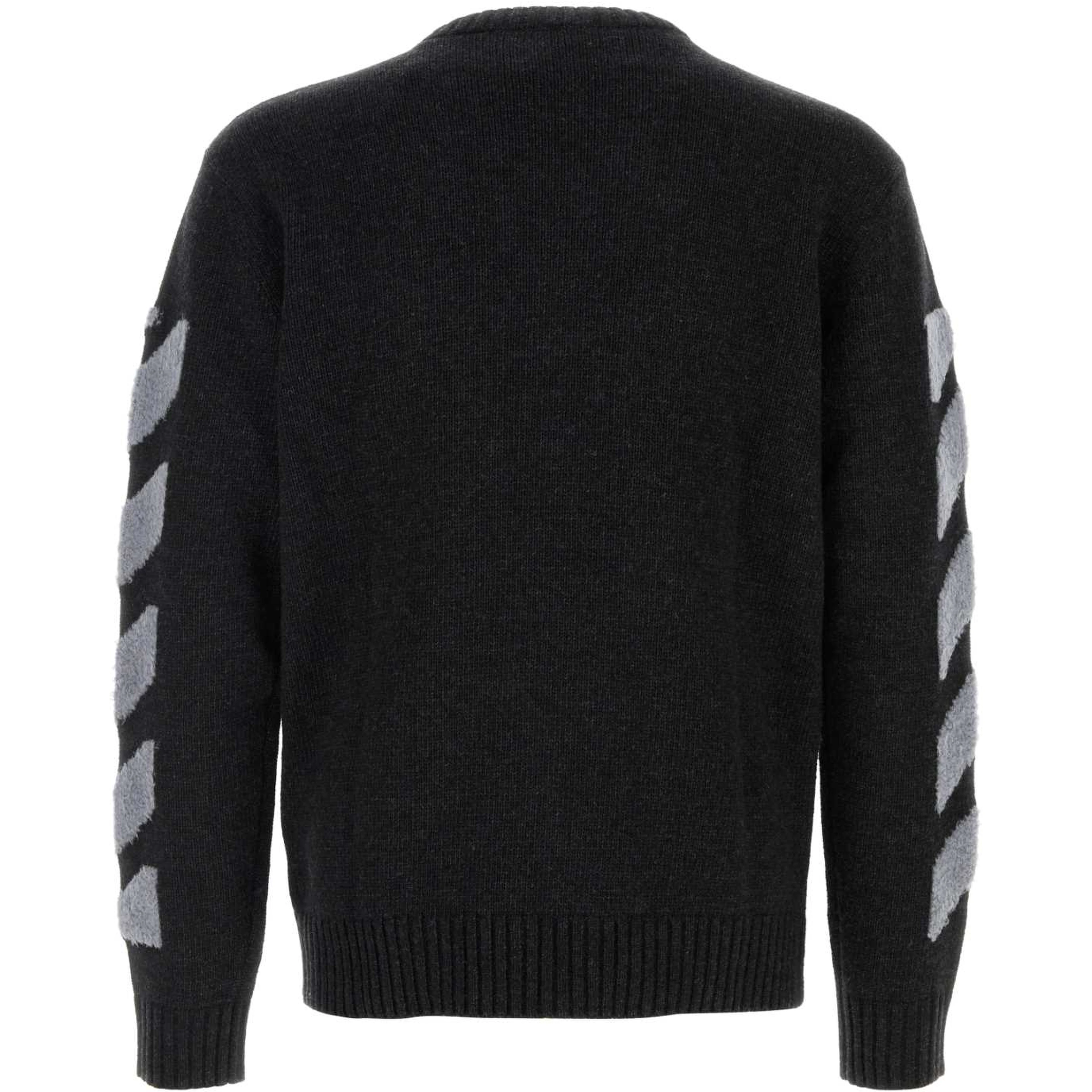DIAG FUZZY KNIT CREWNECK