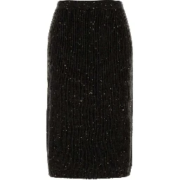 HW WOOL RIB MIDI SKIRT
