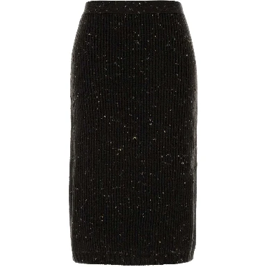 HW WOOL RIB MIDI SKIRT