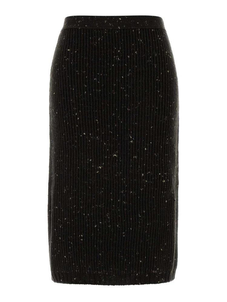 HW WOOL RIB MIDI SKIRT