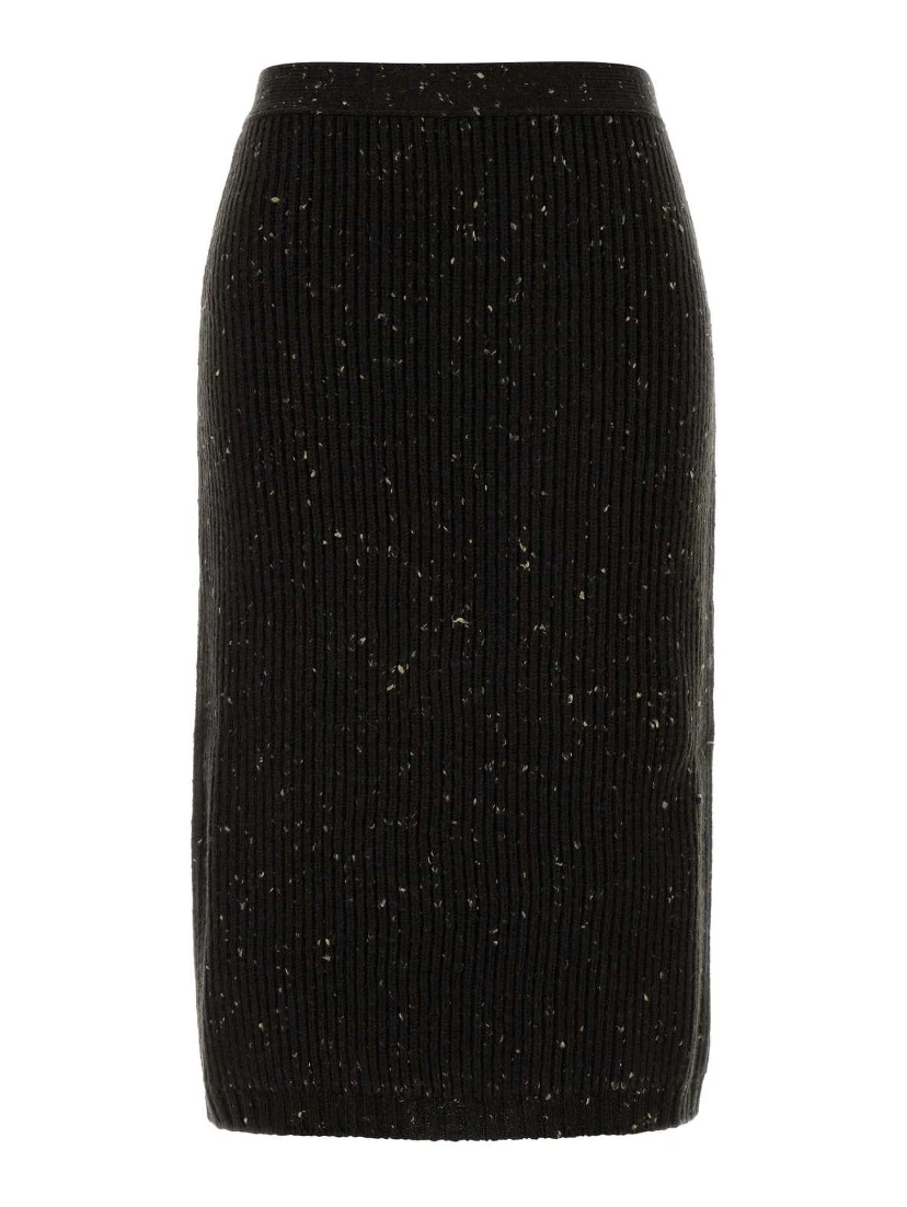 HW WOOL RIB MIDI SKIRT