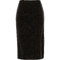 HW WOOL RIB MIDI SKIRT