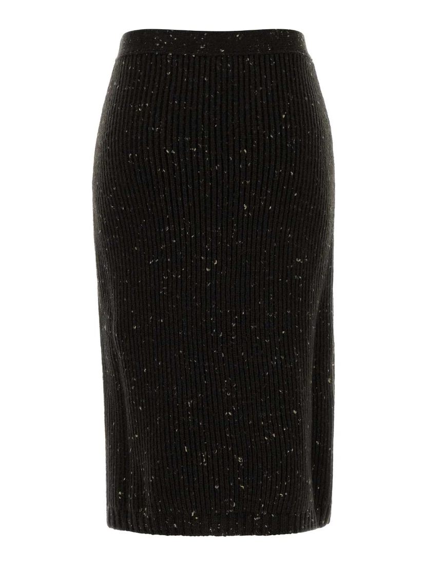 HW WOOL RIB MIDI SKIRT