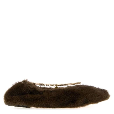 Ballerina Fff Mink Plush Fabric W/ Chain Detail