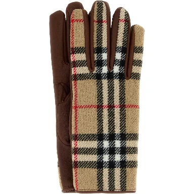 LG WOOL CHECK GLOVES M