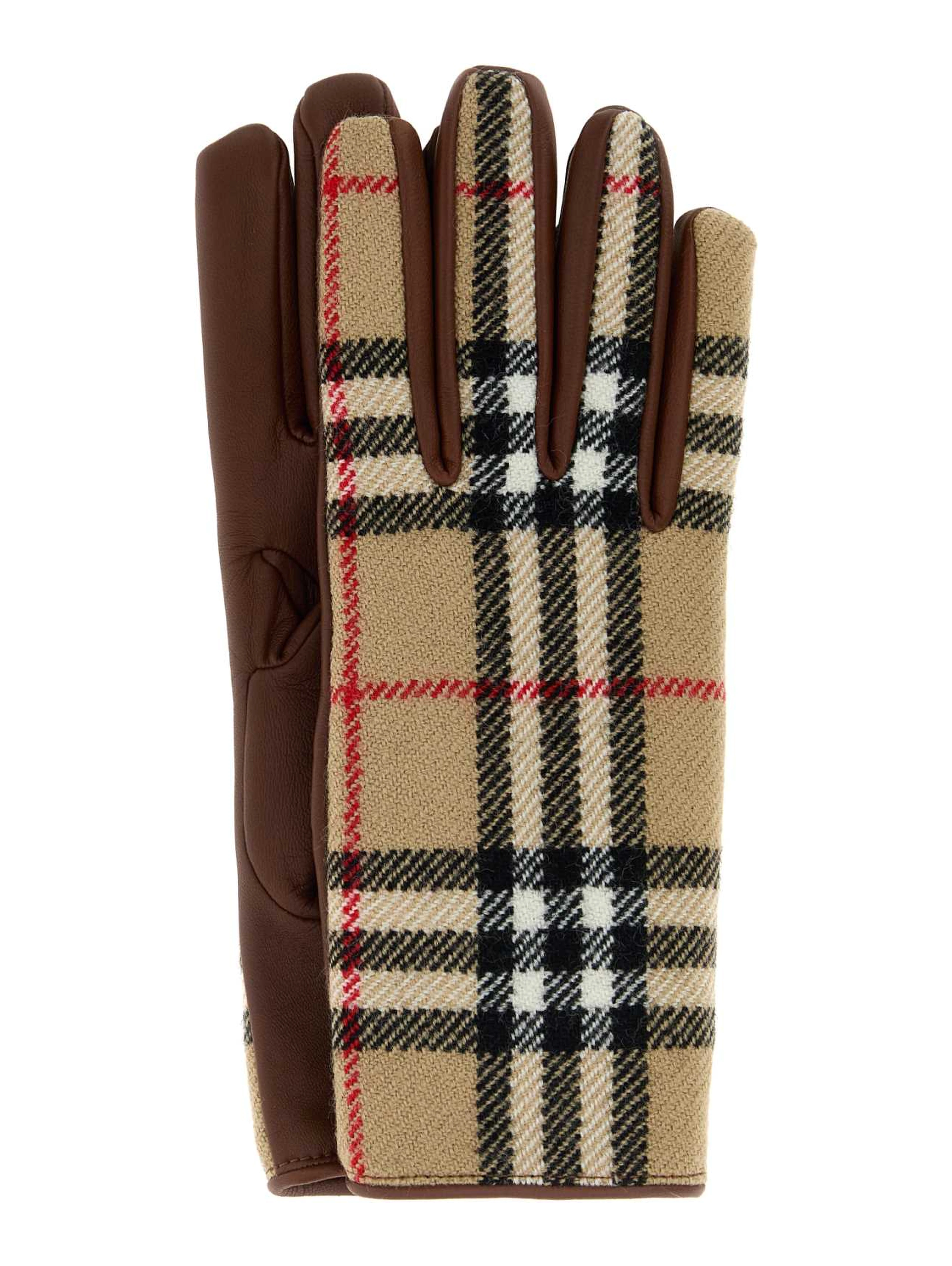 LG WOOL CHECK GLOVES M