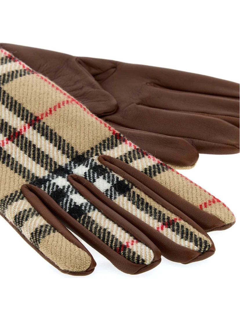 LG WOOL CHECK GLOVES M