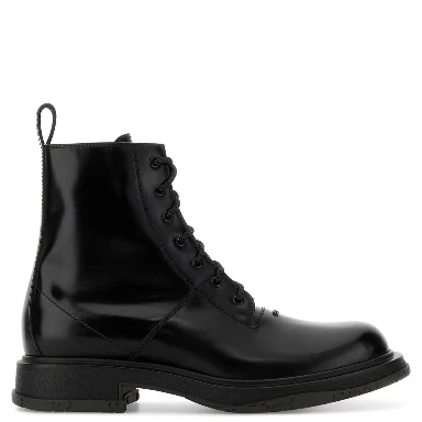 LEATHER UPPER AND RUBBER SOLE BOOTIE