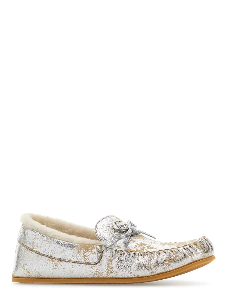 LEATHER UPPER AND RUBBER SOLE MOCCASIN alternative
