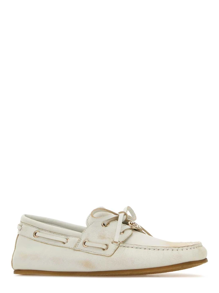 LEATHER UPPER AND RUBBER SOLE MOCCASIN alternative