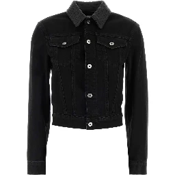 DENIM JKT COLLETTO SUEDE INTRECCIO