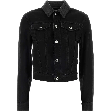 DENIM JKT COLLETTO SUEDE INTRECCIO