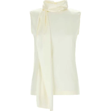 TOP SCARF SILK WHITE