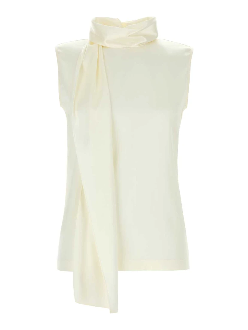 TOP SCARF SILK WHITE
