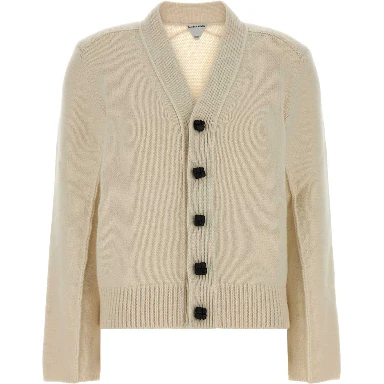 CARDIGAN CON BOTTONI PELLE INTRECCIO