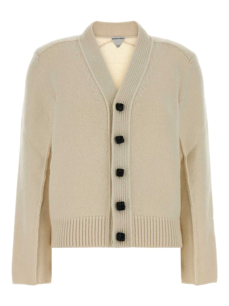 CARDIGAN CON BOTTONI PELLE INTRECCIO