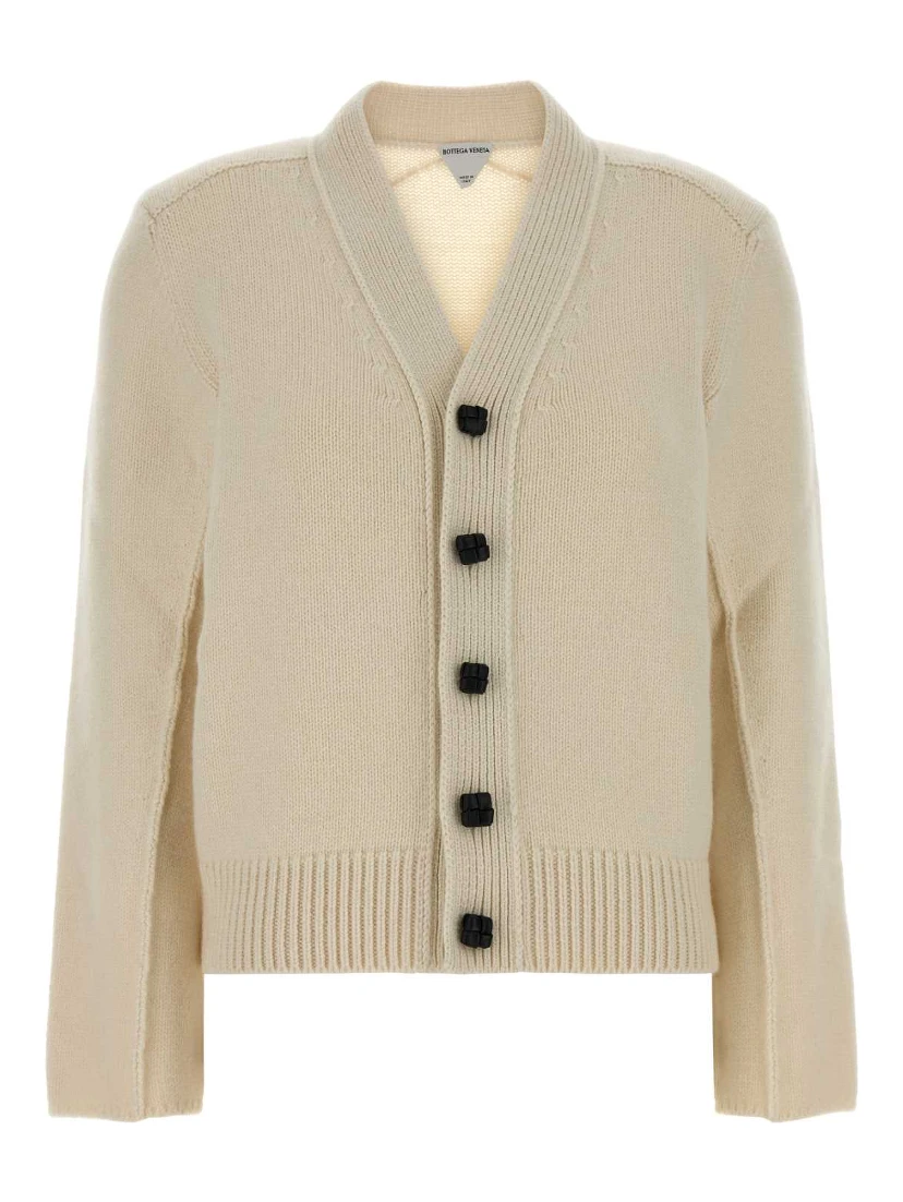 CARDIGAN CON BOTTONI PELLE INTRECCIO