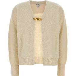 CARDIGAN IN BOUCLE CHIUSURA BROCHE ORO