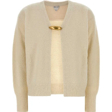 CARDIGAN IN BOUCLE CHIUSURA BROCHE ORO