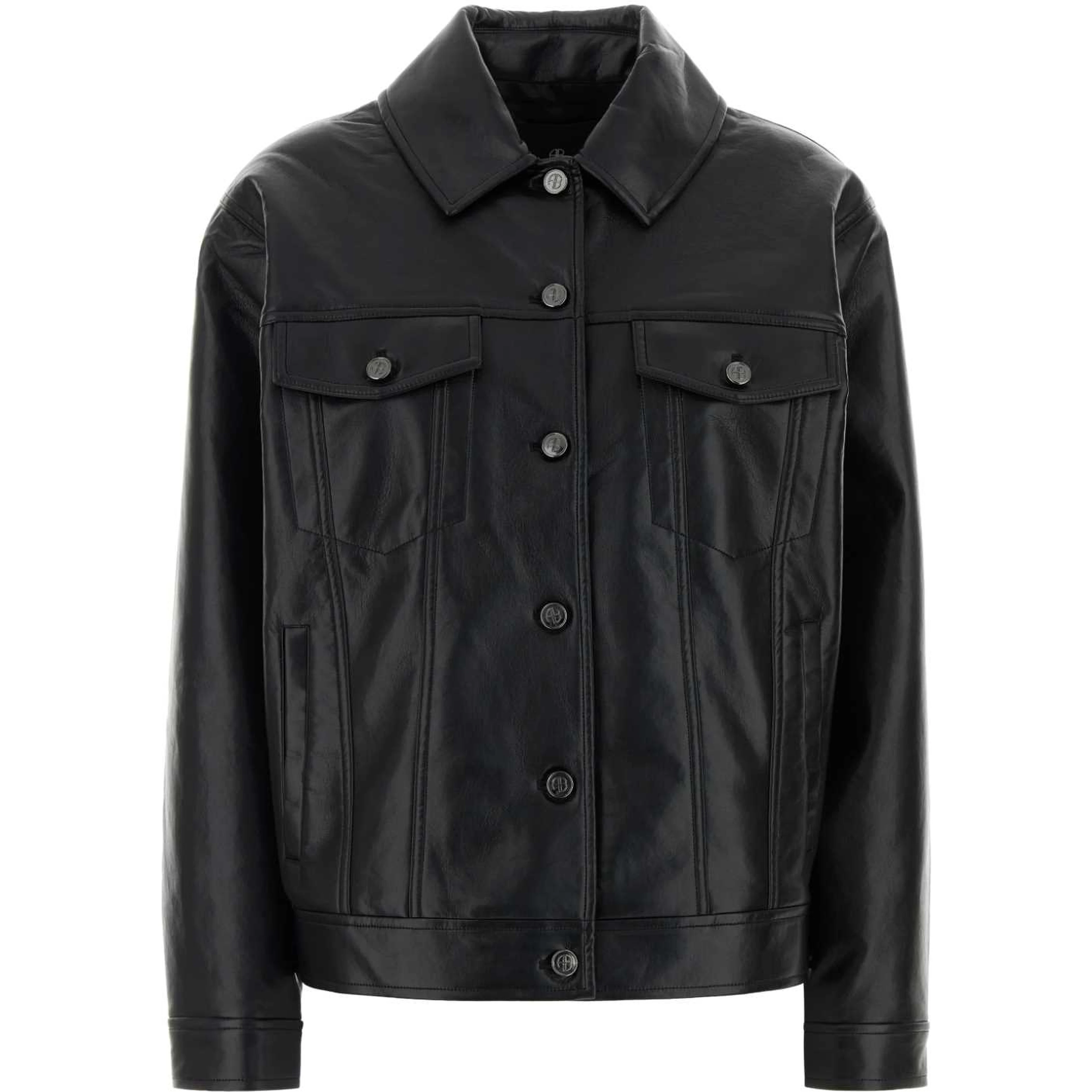 RORY JACKET - BLACK RECYCLED LEATHER