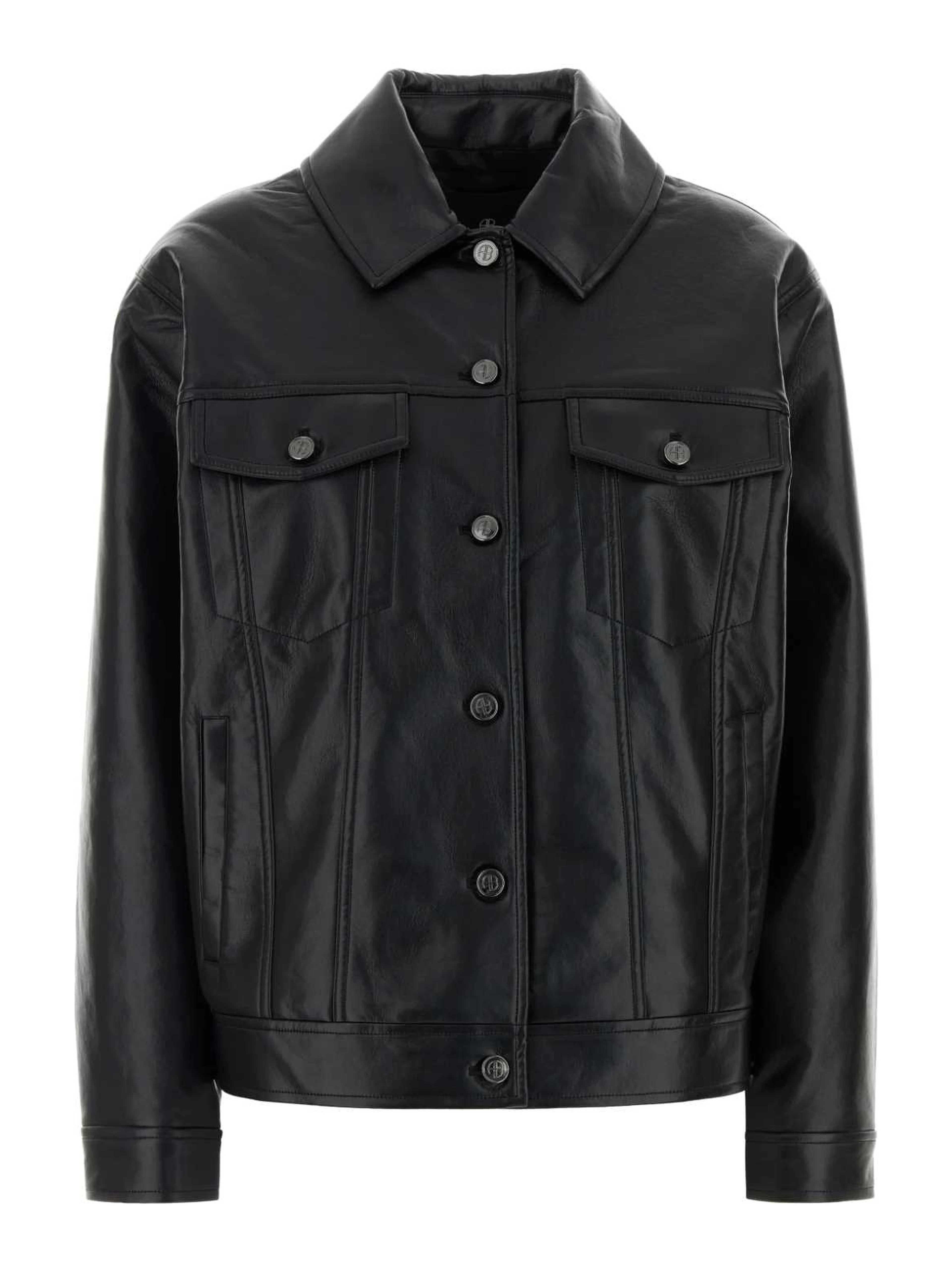 RORY JACKET - BLACK RECYCLED LEATHER