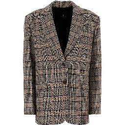 QUINN BLAZER - BEIGE AND NAVY CHECKS