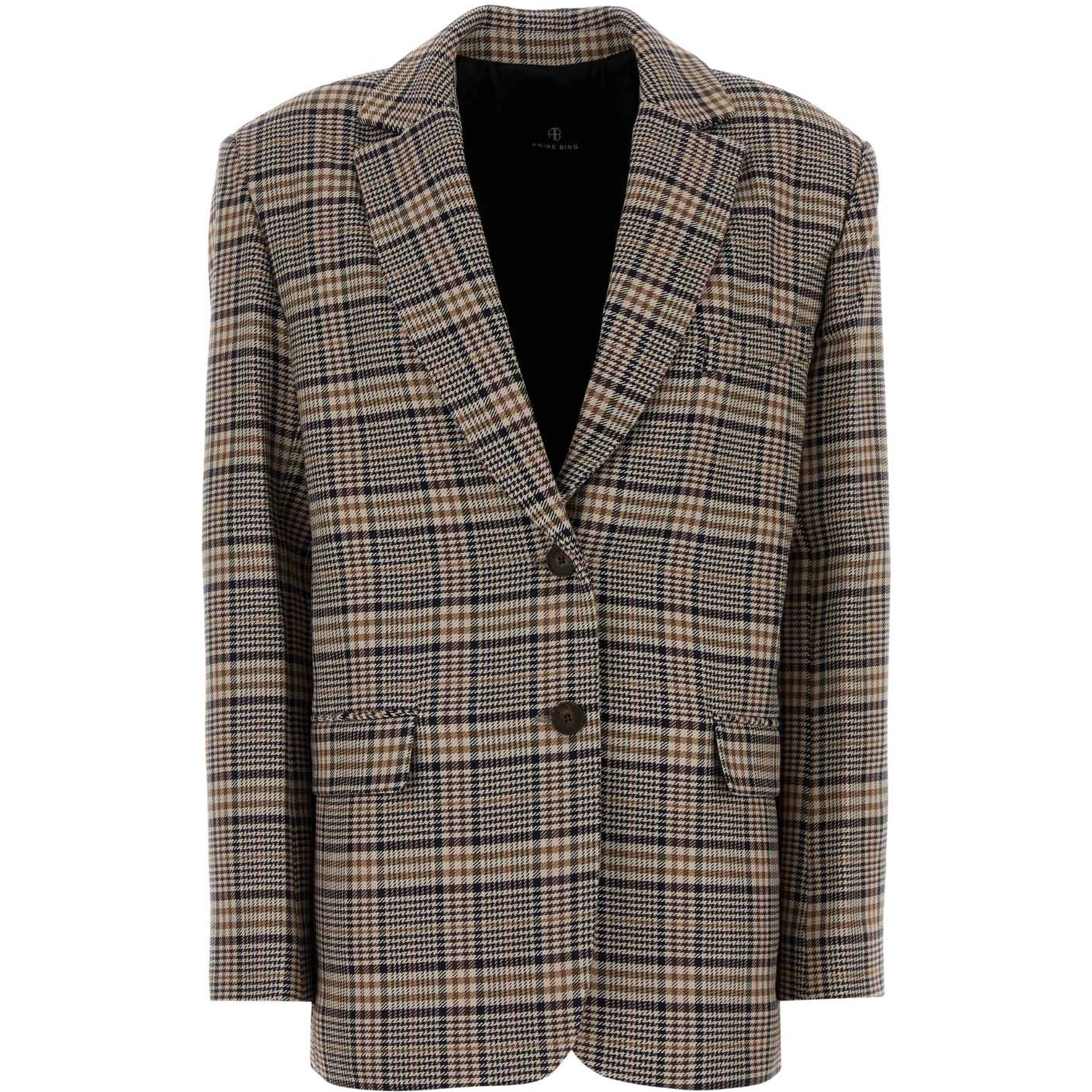 QUINN BLAZER - BEIGE AND NAVY CHECKS