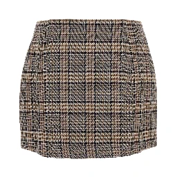 TIERRA SKIRT - BEIGE AND NAVY CHECKS