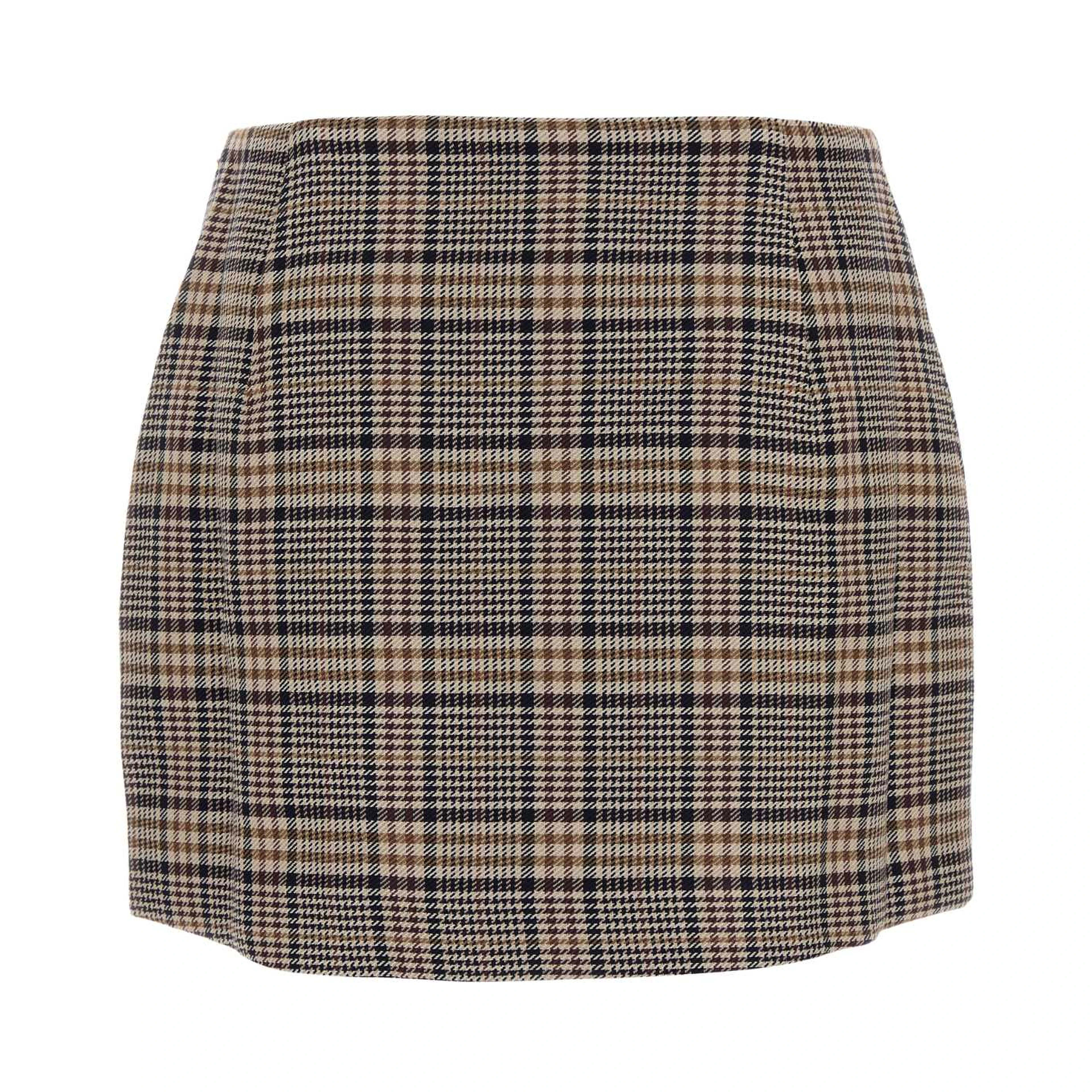 TIERRA SKIRT - BEIGE AND NAVY CHECKS