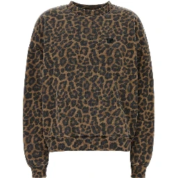 MILES SWEATSHIRT - BLACK AND BROWN LEOPARD