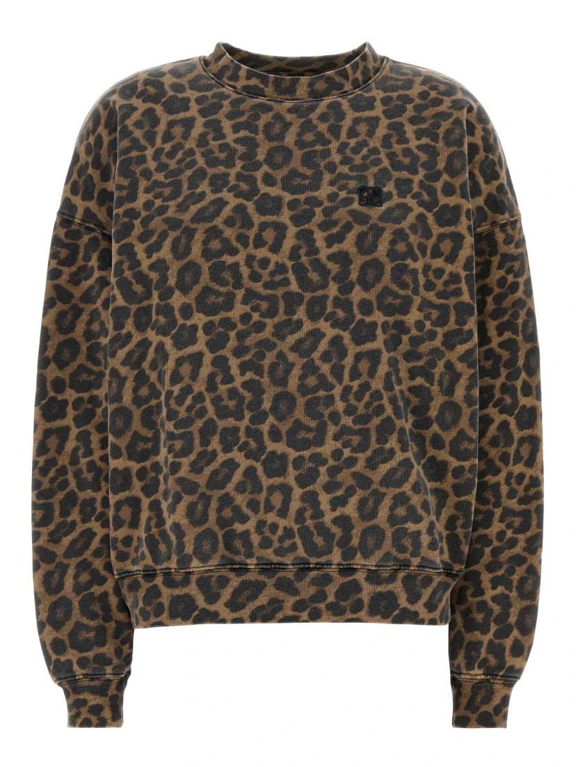 MILES SWEATSHIRT - BLACK AND BROWN LEOPARD