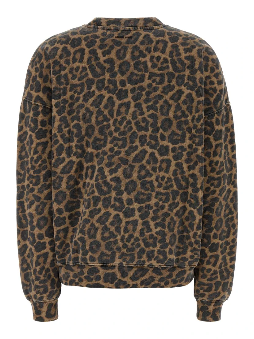 MILES SWEATSHIRT - BLACK AND BROWN LEOPARD