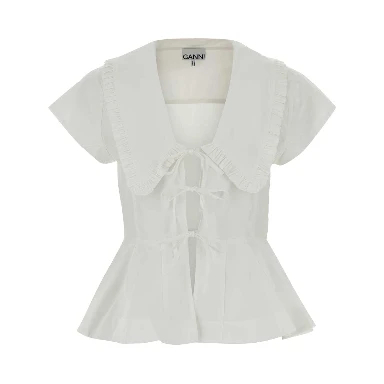 Regenerative Cotton Poplin Collar Blouse