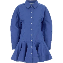 Stretch Cotton Mini Shirt Dress