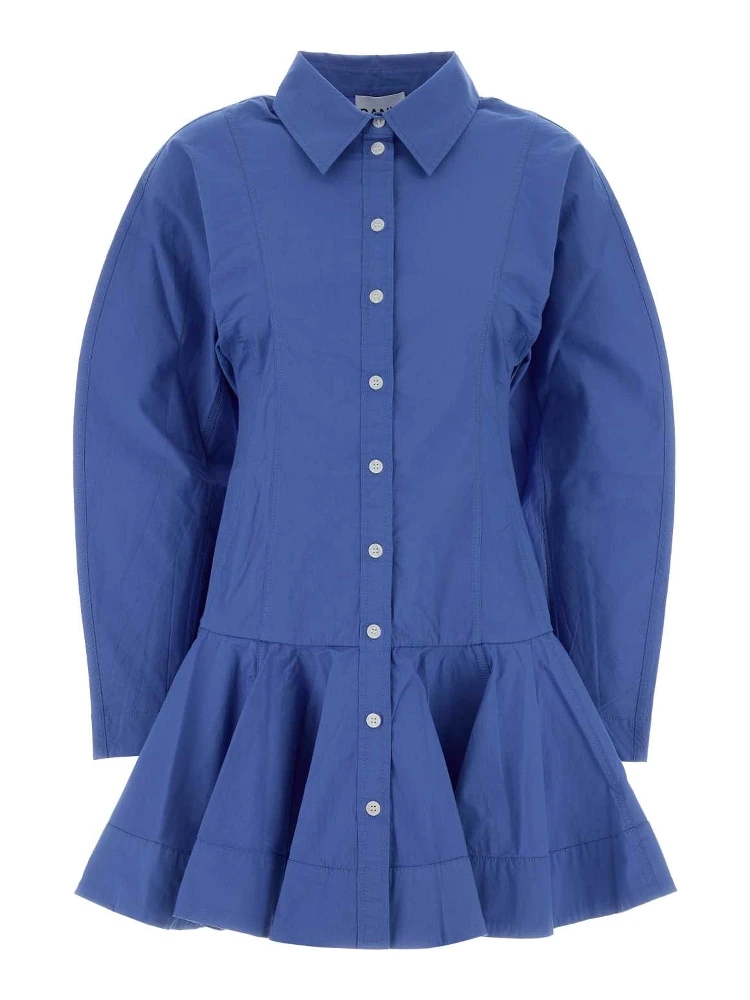 Stretch Cotton Mini Shirt Dress