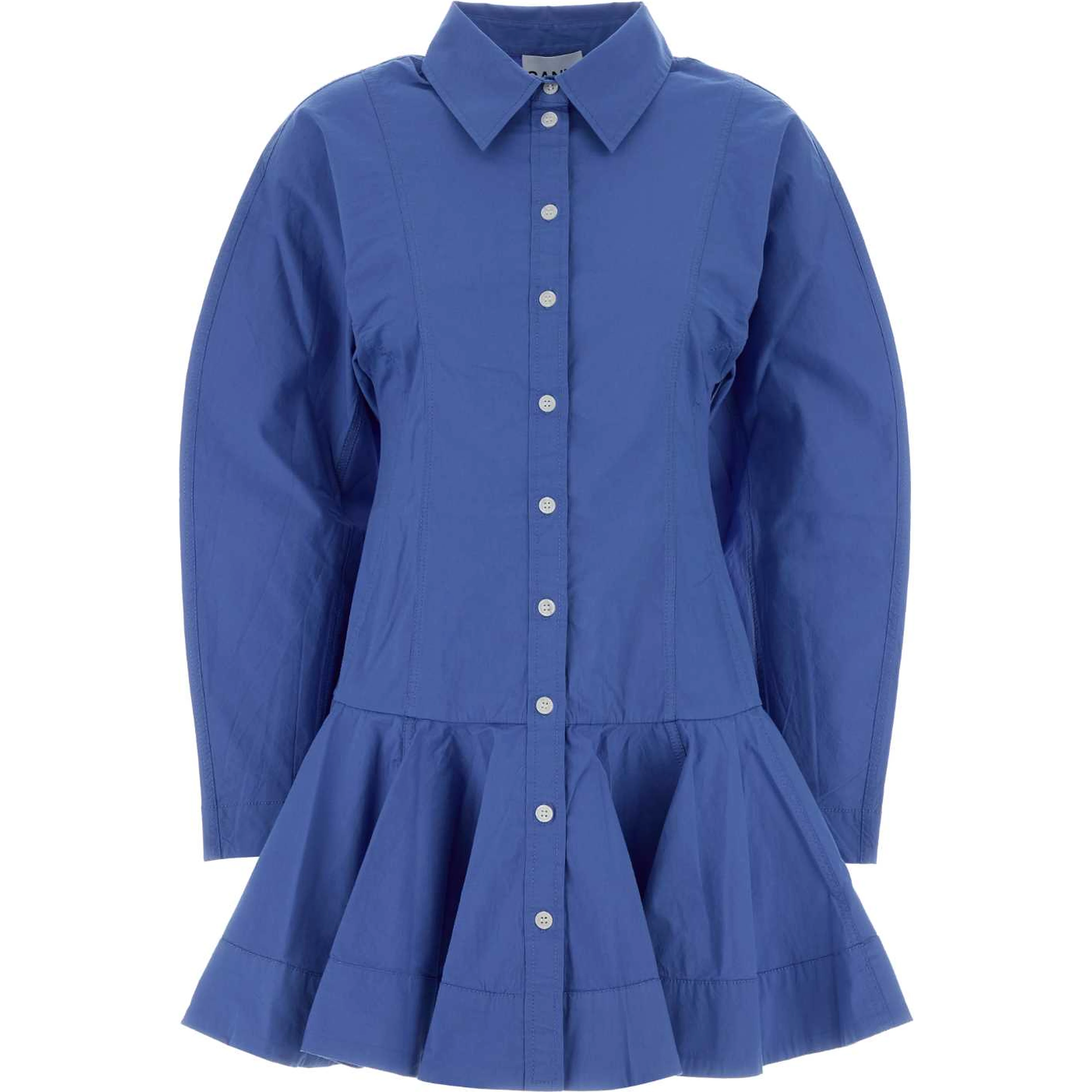 Stretch Cotton Mini Shirt Dress